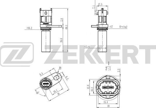 Zekkert SE-4055 - Датчик імпульсів, колінчастий вал autozip.com.ua