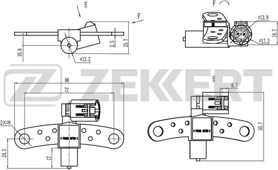 Zekkert SE-4051 - Датчик імпульсів, колінчастий вал autozip.com.ua