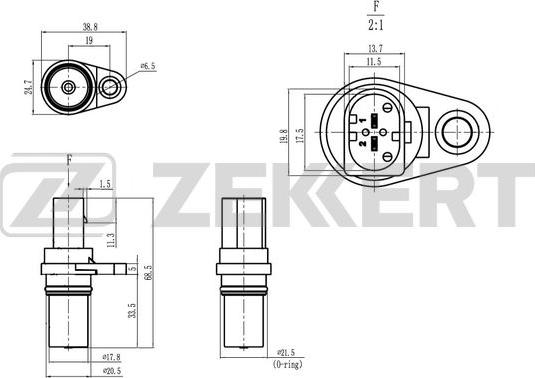 Zekkert SE-4053 - Датчик імпульсів, колінчастий вал autozip.com.ua