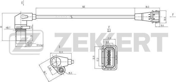 Zekkert SE-4063 - Датчик імпульсів, колінчастий вал autozip.com.ua
