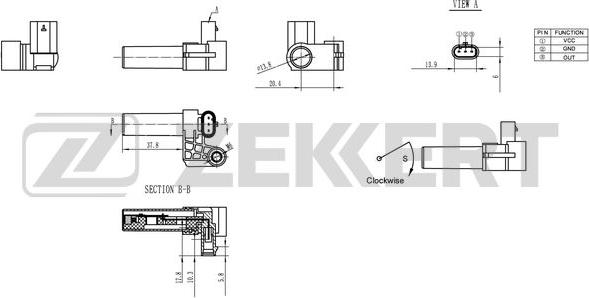 Zekkert SE-4013 - Датчик імпульсів, колінчастий вал autozip.com.ua