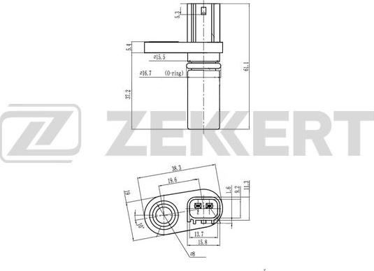 Zekkert SE-4084 - Датчик імпульсів, колінчастий вал autozip.com.ua