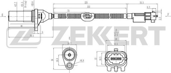 Zekkert SE-4034 - Датчик імпульсів, колінчастий вал autozip.com.ua