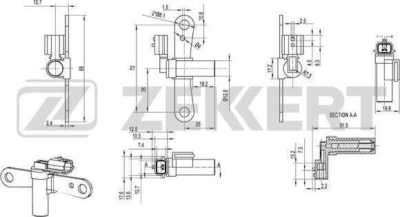 Zekkert SE-4032 - Датчик імпульсів, колінчастий вал autozip.com.ua