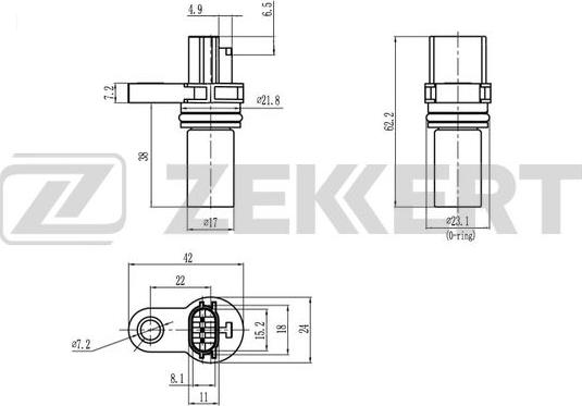 Zekkert SE-4037 - Датчик імпульсів, колінчастий вал autozip.com.ua