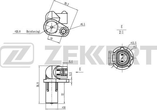 Zekkert SE-4074 - Датчик імпульсів, колінчастий вал autozip.com.ua