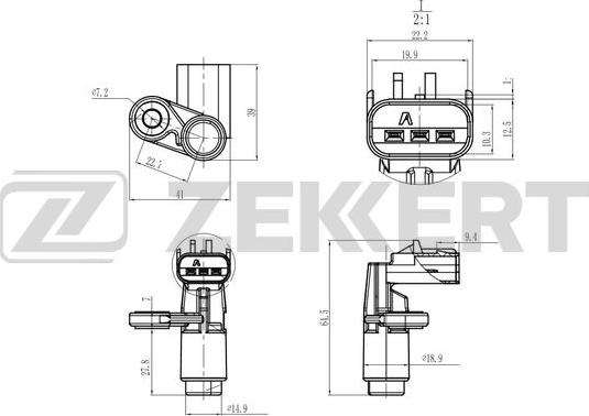 Zekkert SE-4070 - Датчик імпульсів, колінчастий вал autozip.com.ua