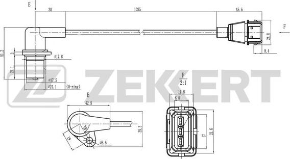 Zekkert SE-4071 - Датчик імпульсів, колінчастий вал autozip.com.ua