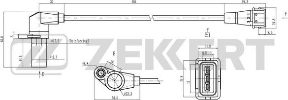 Zekkert SE-4078 - Датчик імпульсів, колінчастий вал autozip.com.ua