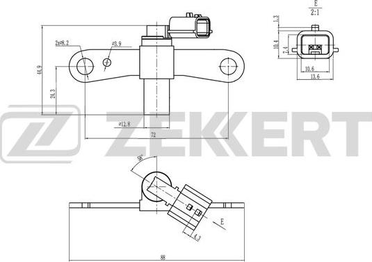 Zekkert SE-4072 - Датчик імпульсів, колінчастий вал autozip.com.ua