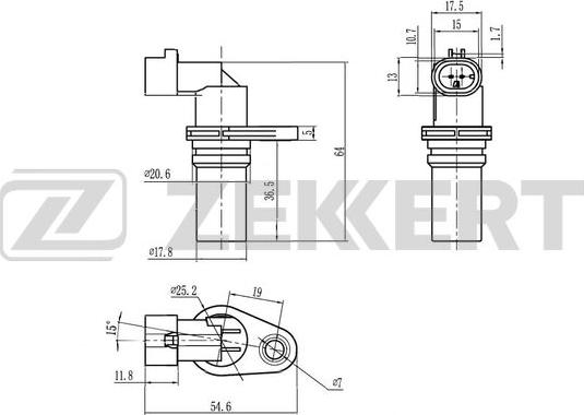 Zekkert SE-4109 - Датчик імпульсів, колінчастий вал autozip.com.ua