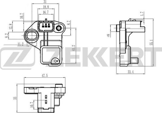 Zekkert SE-4107 - Датчик імпульсів, колінчастий вал autozip.com.ua