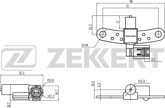 Zekkert SE-4122 - Датчик імпульсів, колінчастий вал autozip.com.ua