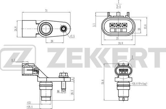 Zekkert SE-5055 - Датчик, положення розподільного валу autozip.com.ua
