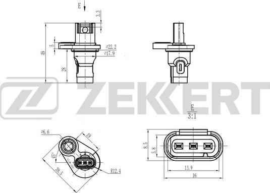 Zekkert SE-5051 - Датчик, положення розподільного валу autozip.com.ua