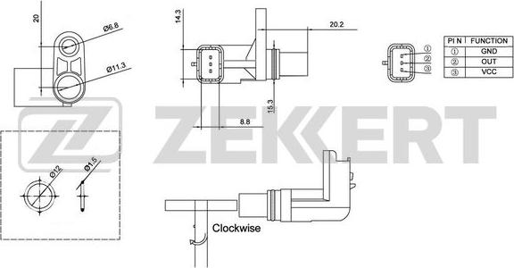 Zekkert SE-5001 - Датчик, положення розподільного валу autozip.com.ua