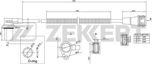 Zekkert SE-5003 - Датчик, положення розподільного валу autozip.com.ua