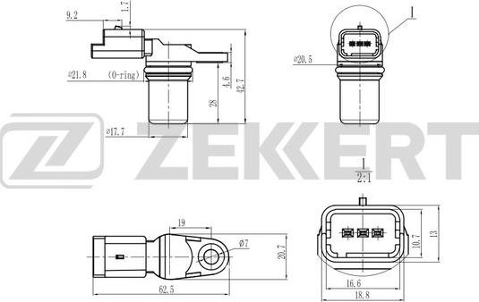 Zekkert SE-5014 - Датчик, положення розподільного валу autozip.com.ua