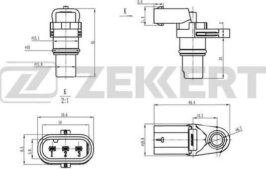 Zekkert SE-5017 - Датчик, положення розподільного валу autozip.com.ua