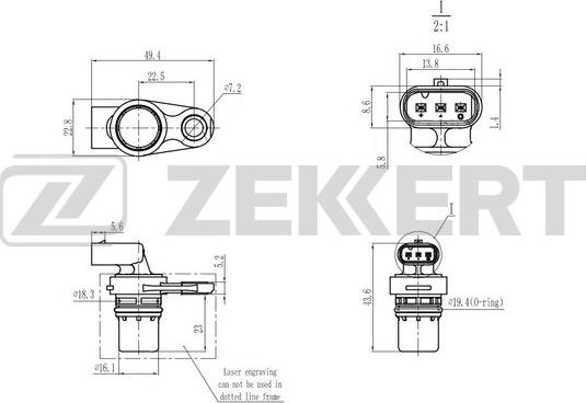 Zekkert SE-5031 - Датчик, положення розподільного валу autozip.com.ua