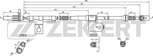 Zekkert SE-6099 - Датчик ABS, частота обертання колеса autozip.com.ua