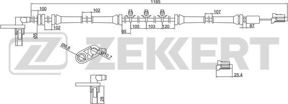 Zekkert SE-6045 - Датчик ABS, частота обертання колеса autozip.com.ua