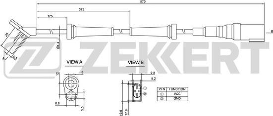 Zekkert SE-6054 - Датчик ABS, частота обертання колеса autozip.com.ua