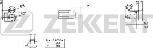 Zekkert SE-6055 - Датчик ABS, частота обертання колеса autozip.com.ua