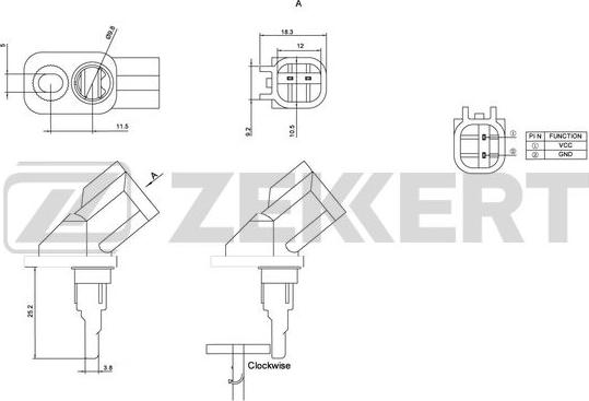 Zekkert SE-6058 - Датчик ABS, частота обертання колеса autozip.com.ua