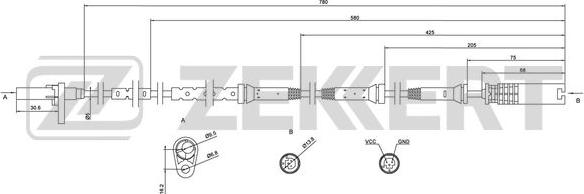 Zekkert SE-6064 - Датчик ABS, частота обертання колеса autozip.com.ua