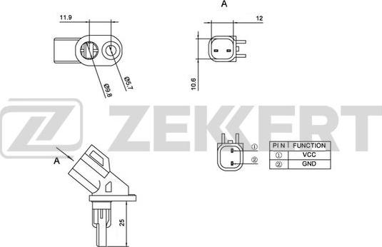 Zekkert SE-6060 - Датчик ABS, частота обертання колеса autozip.com.ua