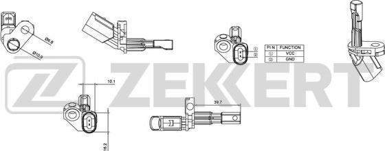 Zekkert SE-6009 - Датчик ABS, частота обертання колеса autozip.com.ua