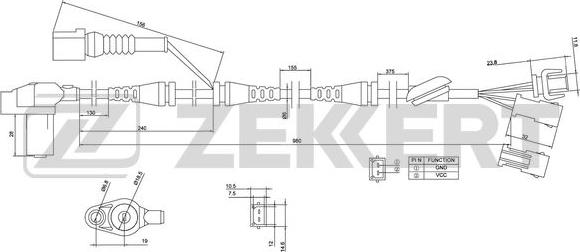 Zekkert SE-6004 - Датчик ABS, частота обертання колеса autozip.com.ua