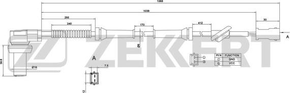 Zekkert SE-6000 - Датчик ABS, частота обертання колеса autozip.com.ua