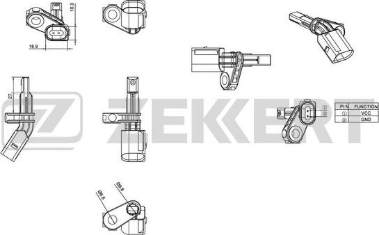 Zekkert SE-6008 - Датчик ABS, частота обертання колеса autozip.com.ua