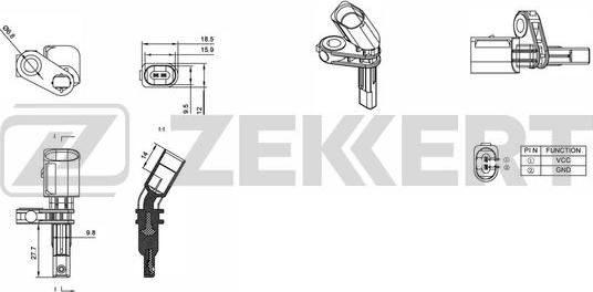 Zekkert SE-6007 - Датчик ABS, частота обертання колеса autozip.com.ua