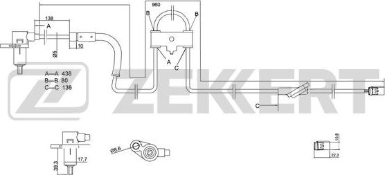 Zekkert SE-6081 - Датчик ABS, частота обертання колеса autozip.com.ua