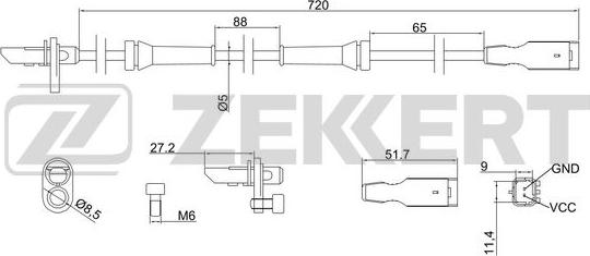 Zekkert SE-6039 - Датчик ABS, частота обертання колеса autozip.com.ua