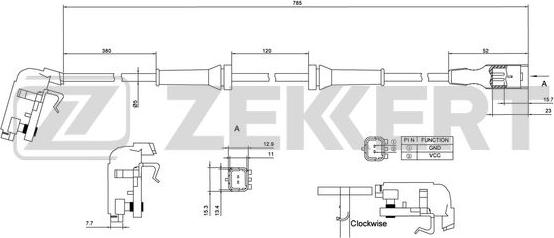 Zekkert SE-6033 - Датчик ABS, частота обертання колеса autozip.com.ua