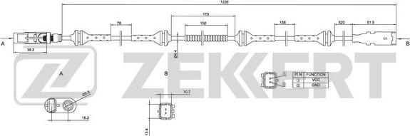 Zekkert SE-6037 - Датчик ABS, частота обертання колеса autozip.com.ua