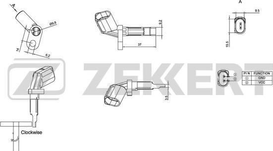 Zekkert SE-6024 - Датчик ABS, частота обертання колеса autozip.com.ua