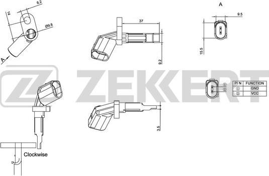 Zekkert SE-6023 - Датчик ABS, частота обертання колеса autozip.com.ua