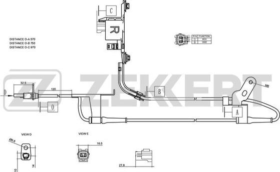 Zekkert SE-6075 - Датчик ABS, частота обертання колеса autozip.com.ua