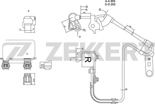 Zekkert SE-6073 - Датчик ABS, частота обертання колеса autozip.com.ua