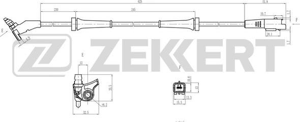 Zekkert SE-6195 - Датчик ABS, частота обертання колеса autozip.com.ua