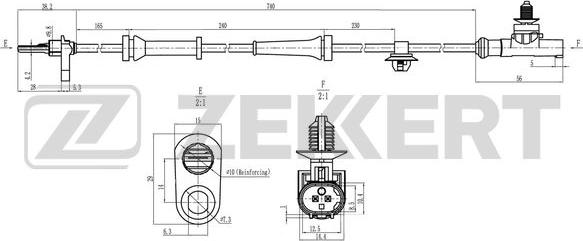 Zekkert SE-6198 - Датчик ABS, частота обертання колеса autozip.com.ua