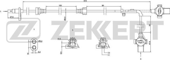 Zekkert SE-6149 - Датчик ABS, частота обертання колеса autozip.com.ua