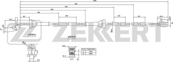 Zekkert SE-6147 - Датчик ABS, частота обертання колеса autozip.com.ua