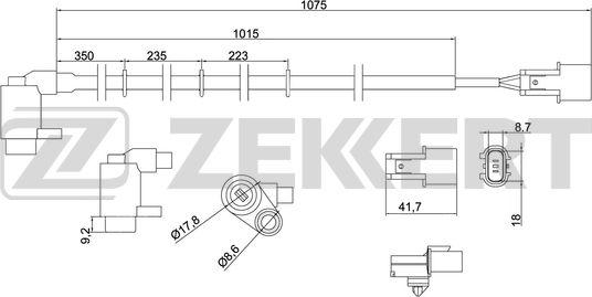 Zekkert SE-6155 - Датчик ABS, частота обертання колеса autozip.com.ua