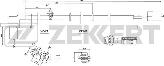 Zekkert SE-6158 - Датчик ABS, частота обертання колеса autozip.com.ua